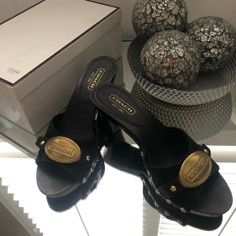 Coach open toe heel